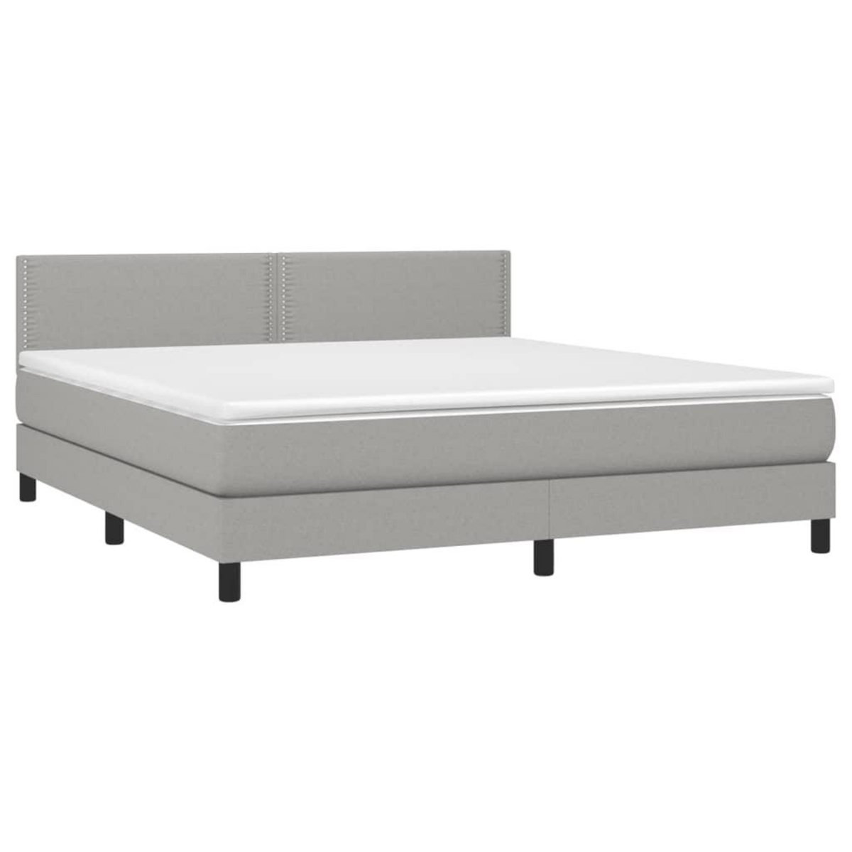 VIDAXL Sommier a lattes de lit et matelas et LED Gris clair 180x200 cm