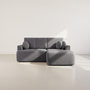 Voir la diapositive 5 : BEST MOBILIER Candela - canapé d'angle droit 4 places - convertible avec coffre - en tissu bouclette