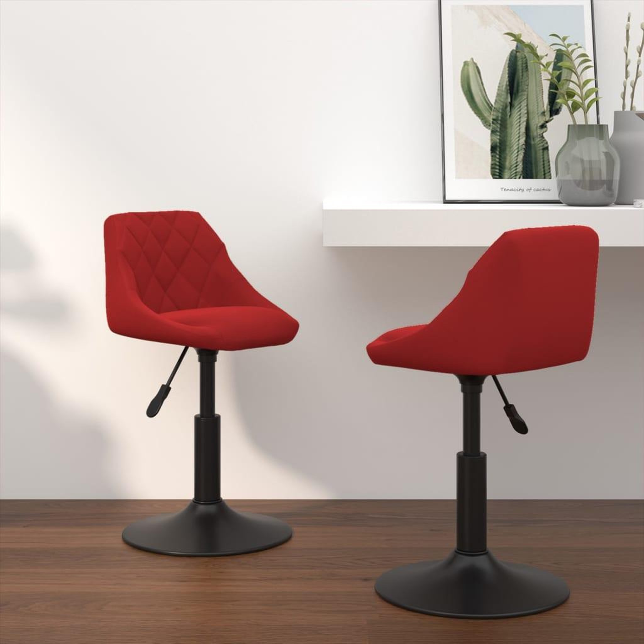 VIDAXL Chaises pivotantes a manger lot de 2 bordeaux velours