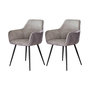 Voir la diapositive 1 : LISA DESIGN Lormi - lot de 2 fauteuils - en velours côtelé et velours - gris