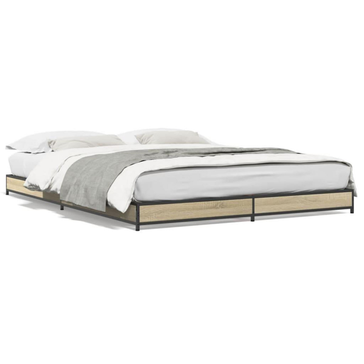 VIDAXL Cadre de lit sans matelas chene sonoma 120x200 cm