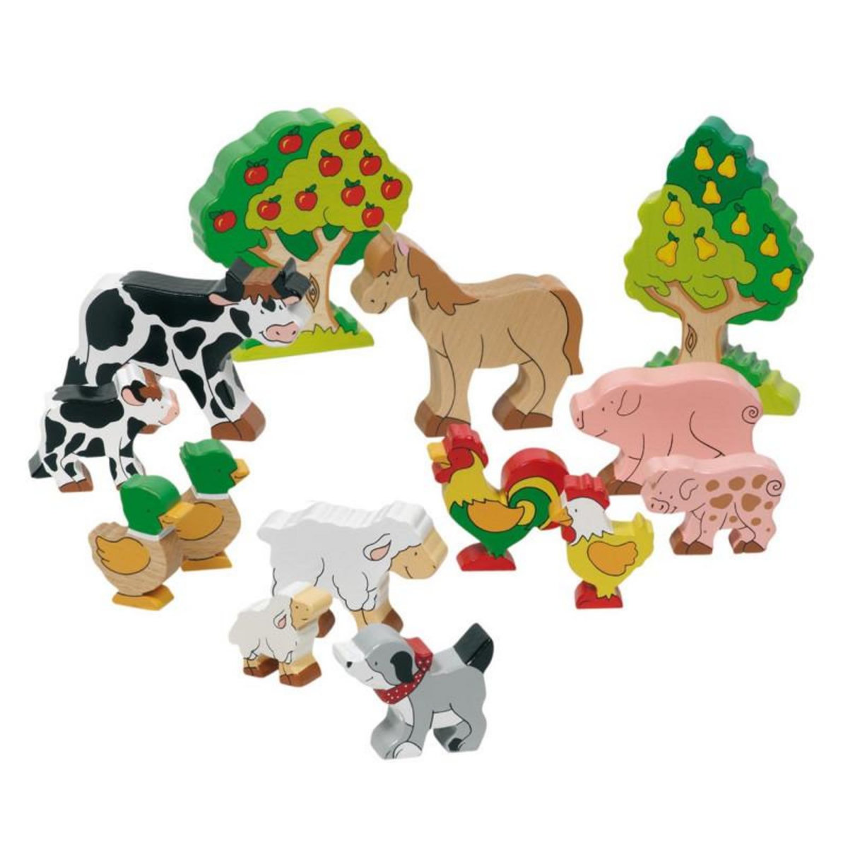 Goki GOKI Wooden farm animals, 14st.