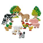Goki GOKI Wooden farm animals, 14st.