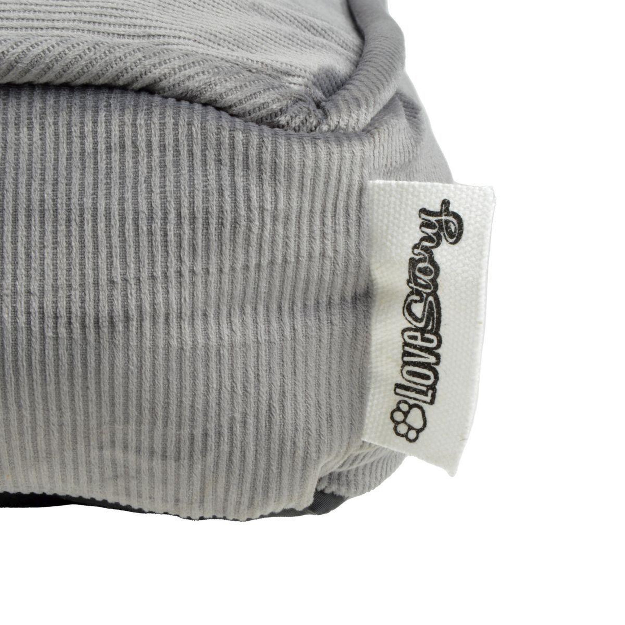Voir la diapositive 2 : LOVE STORY Coussin Rectangle Chien & Chat Velours  Crafty  80cm Gris