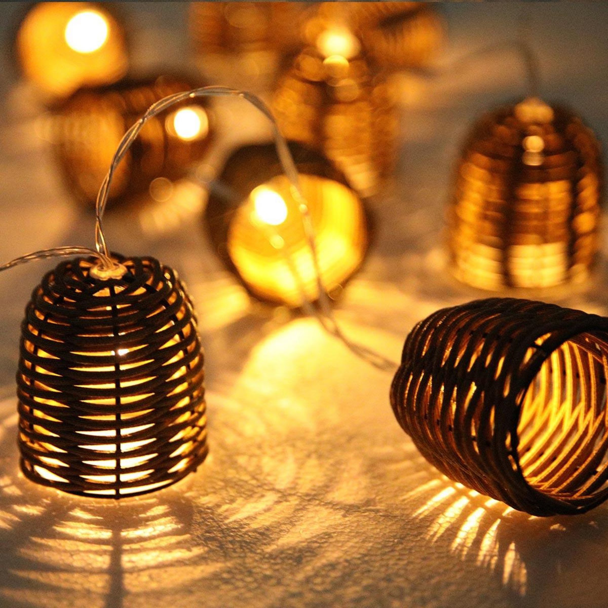 Lumisky Guirlande lumineuse solaire FORMENTERA Beige Rotin 3.8M