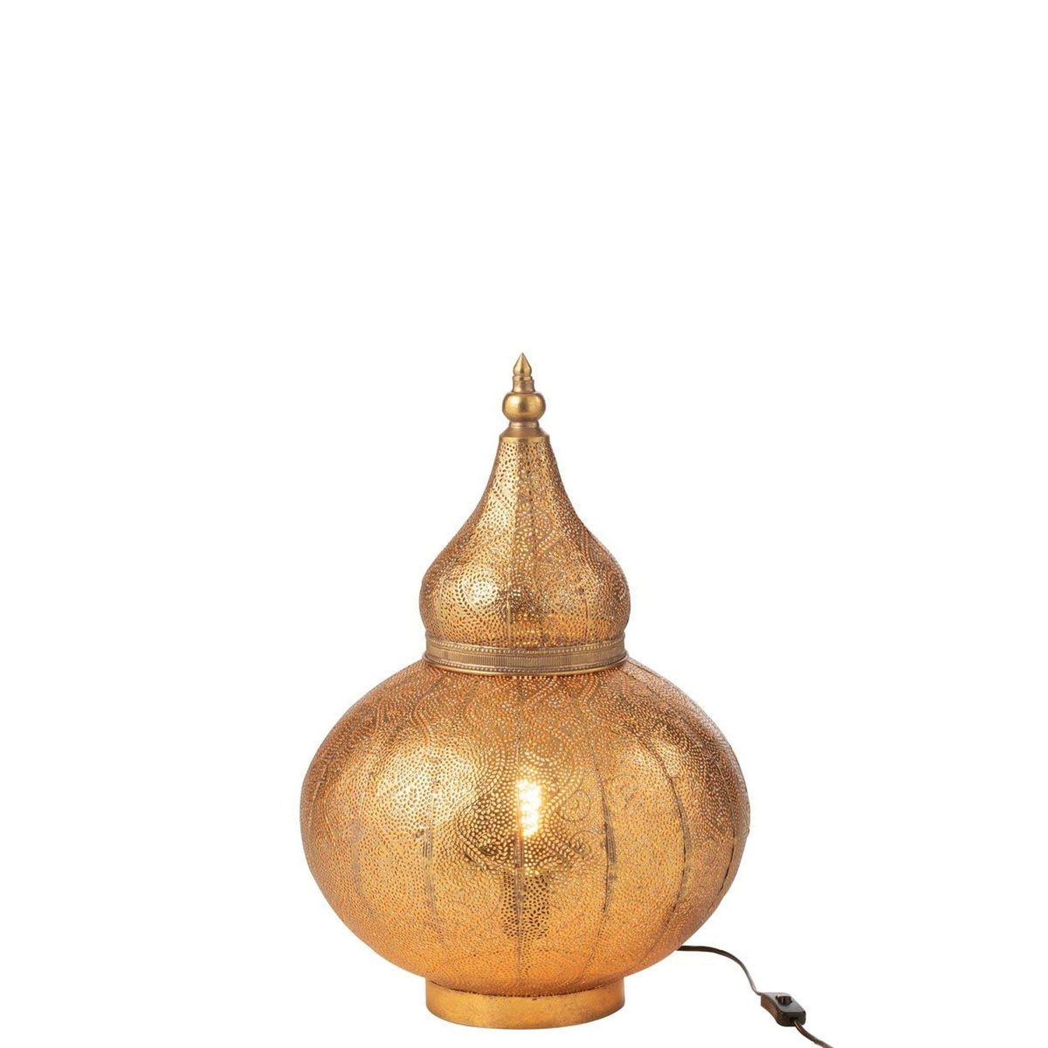 Voir la diapositive 3 : J-LINE Lampe à poser en métal  aladin  59cm or