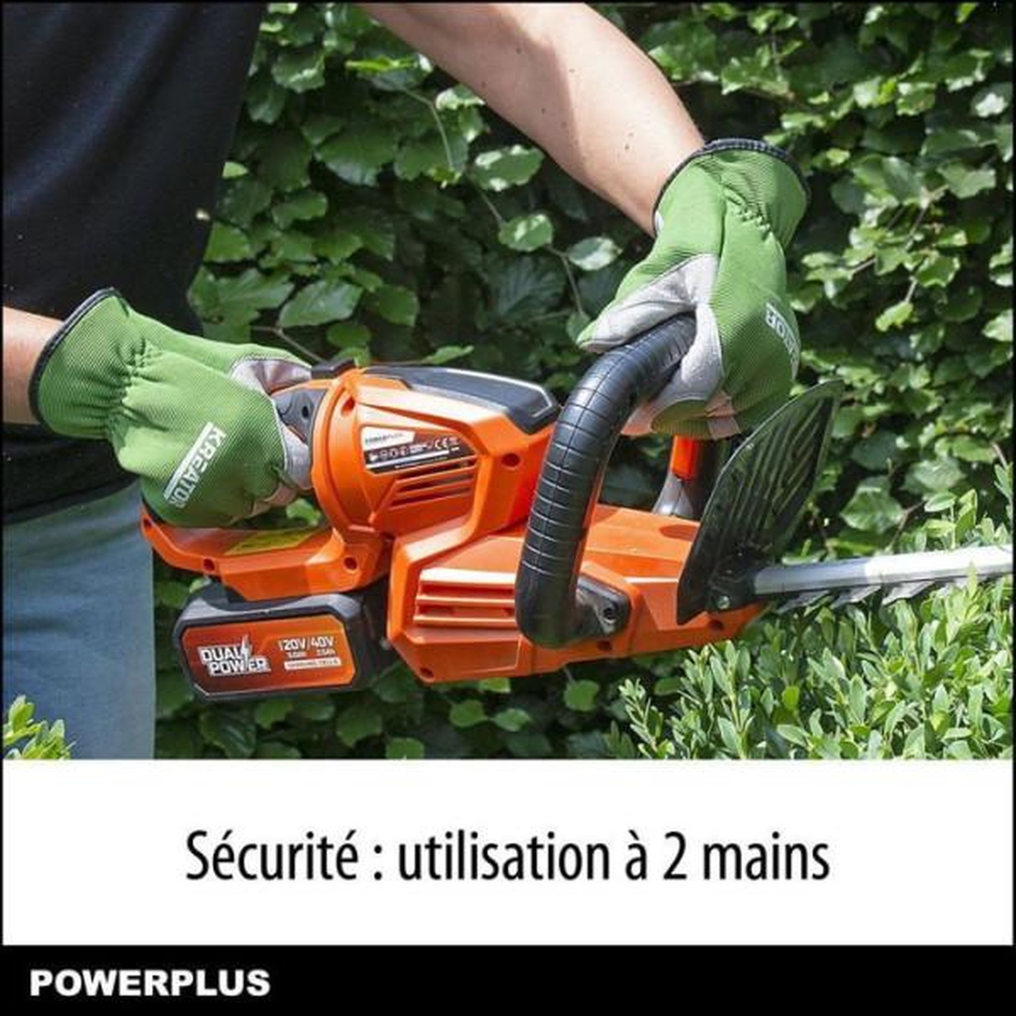 Voir la diapositive 3 : MARKET24 Powerplus Dual Power Taille-Haie Batterie POWDPG7536 - 40 V, sans Batterie ni Chargeur, Lame de 670 mm, Écart de 22 mm