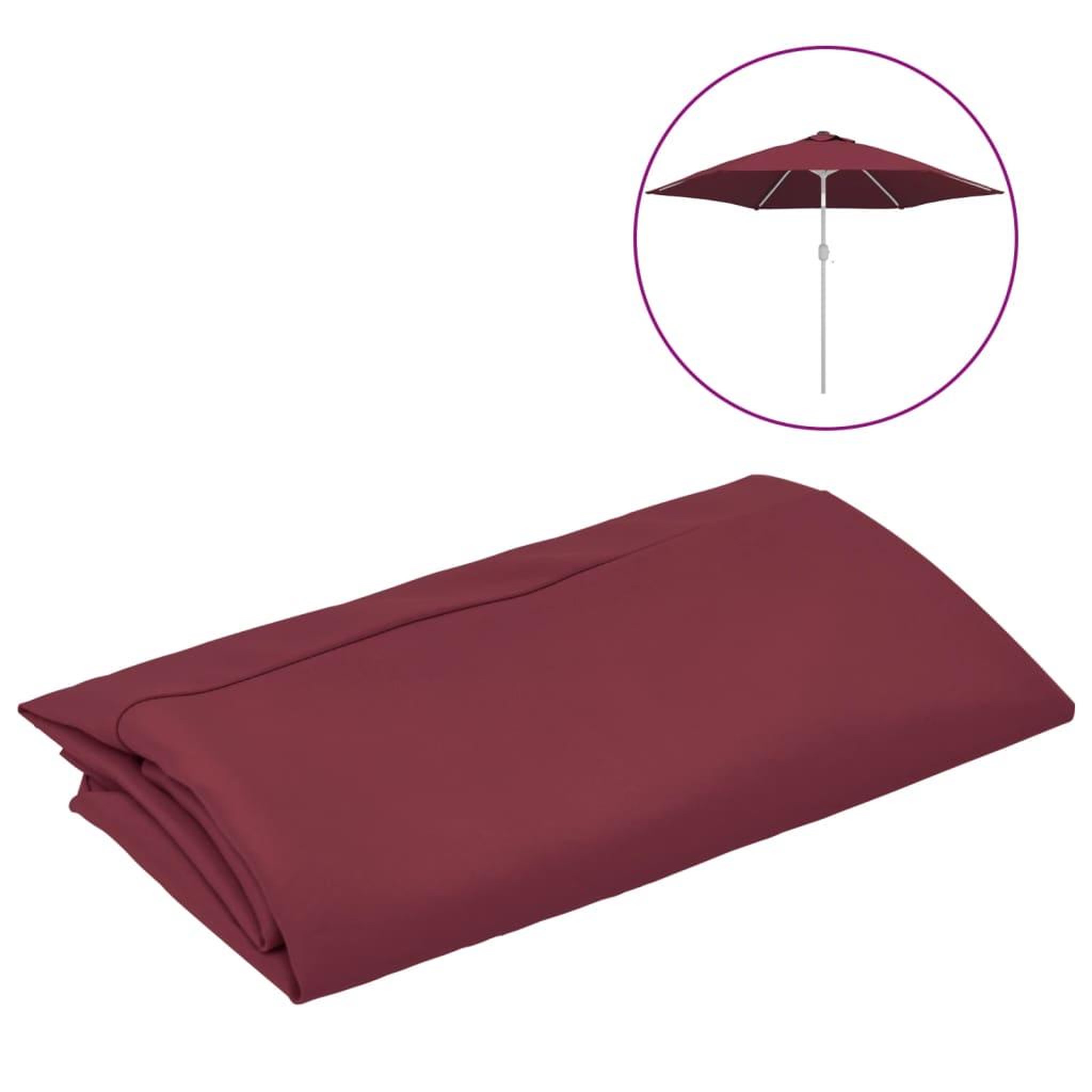 Voir la diapositive 2 : VIDAXL Tissu de remplacement pour parasol d'exterieur Bordeaux 300 cm