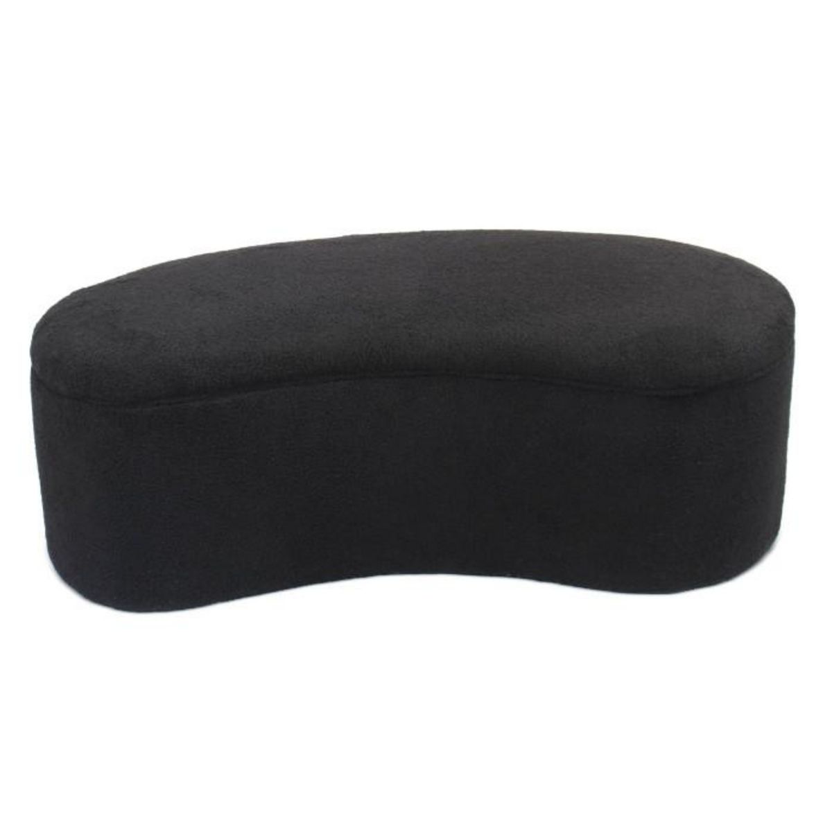 Paris Prix Banquette & Coffre Bouclette  Courbe  120cm Noir