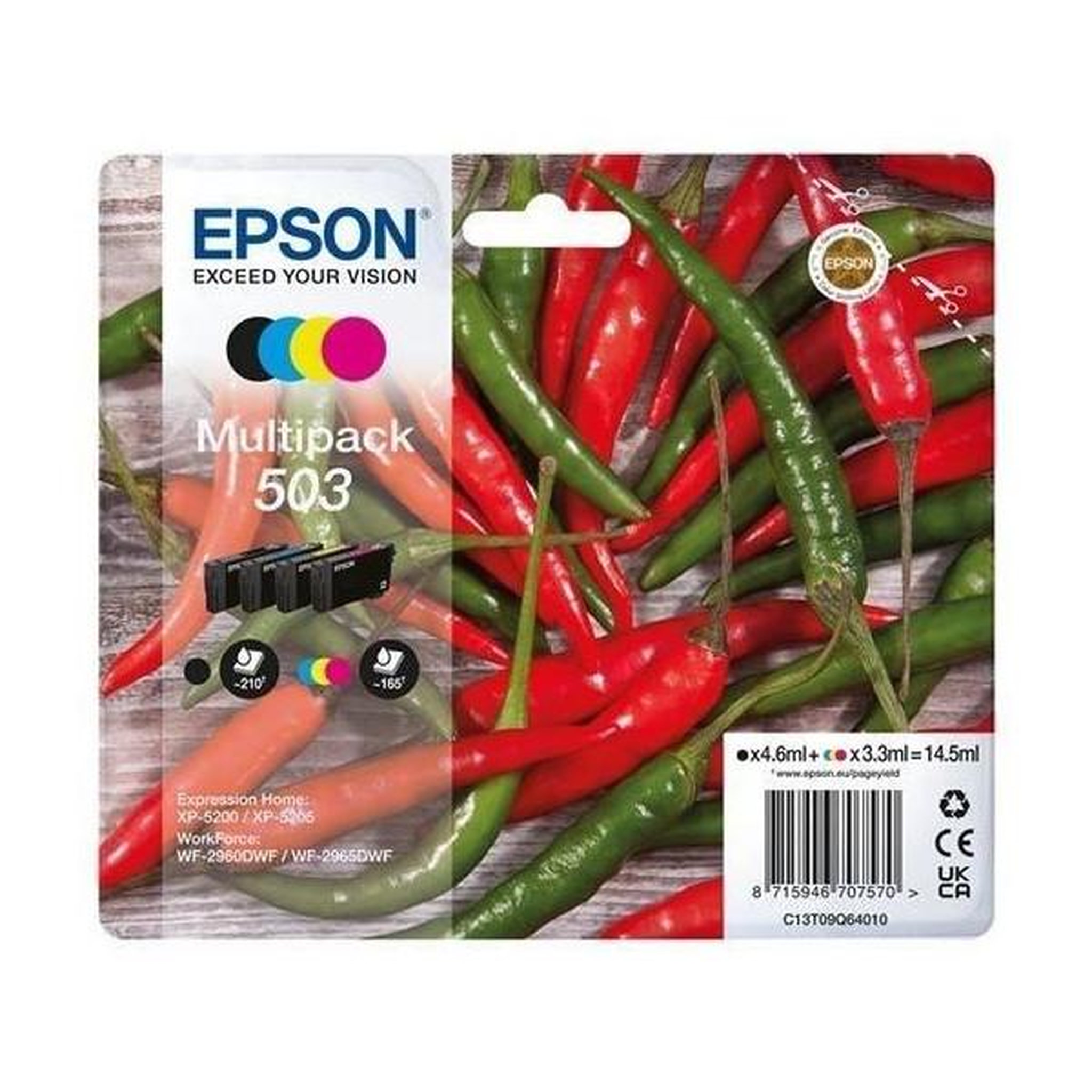 Epson Cartouche imprimante - EPSON - 503 502 Binoculars C13T09Q64010 - Cyan, magenta, jaune, noir - Pack de 4 - 14,5ml