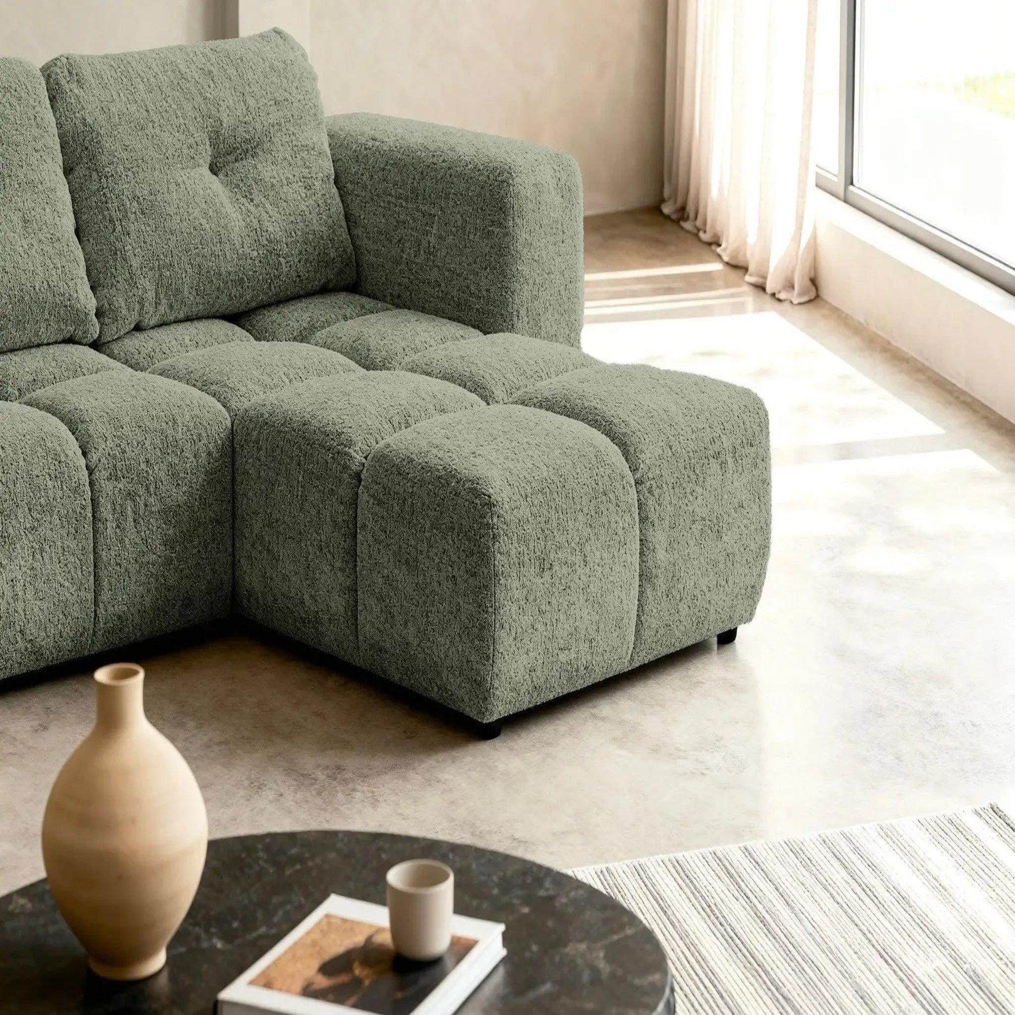 Voir la diapositive 4 : CASANOVA PARIS Romy 3 places - canapé d'angle convertible tissu chenille 3 places