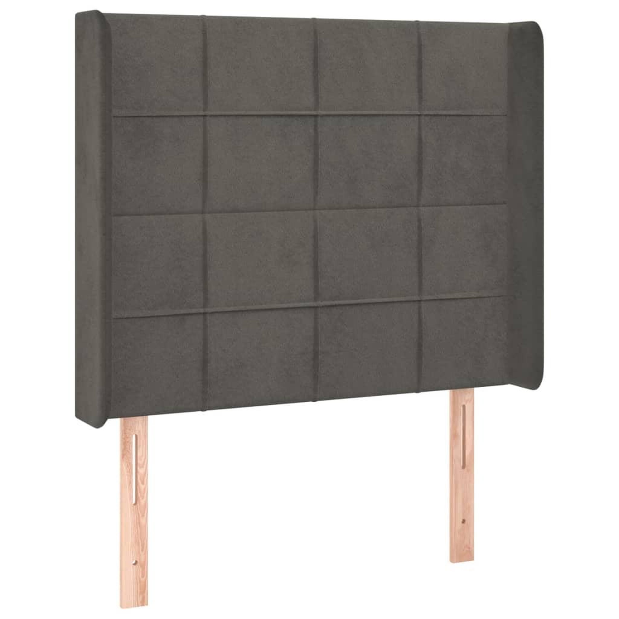 Voir la diapositive 3 : VIDAXL Tete de lit a LED Gris fonce 83x16x118/128 cm Velours