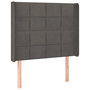 Voir la diapositive 3 : VIDAXL Tete de lit a LED Gris fonce 83x16x118/128 cm Velours