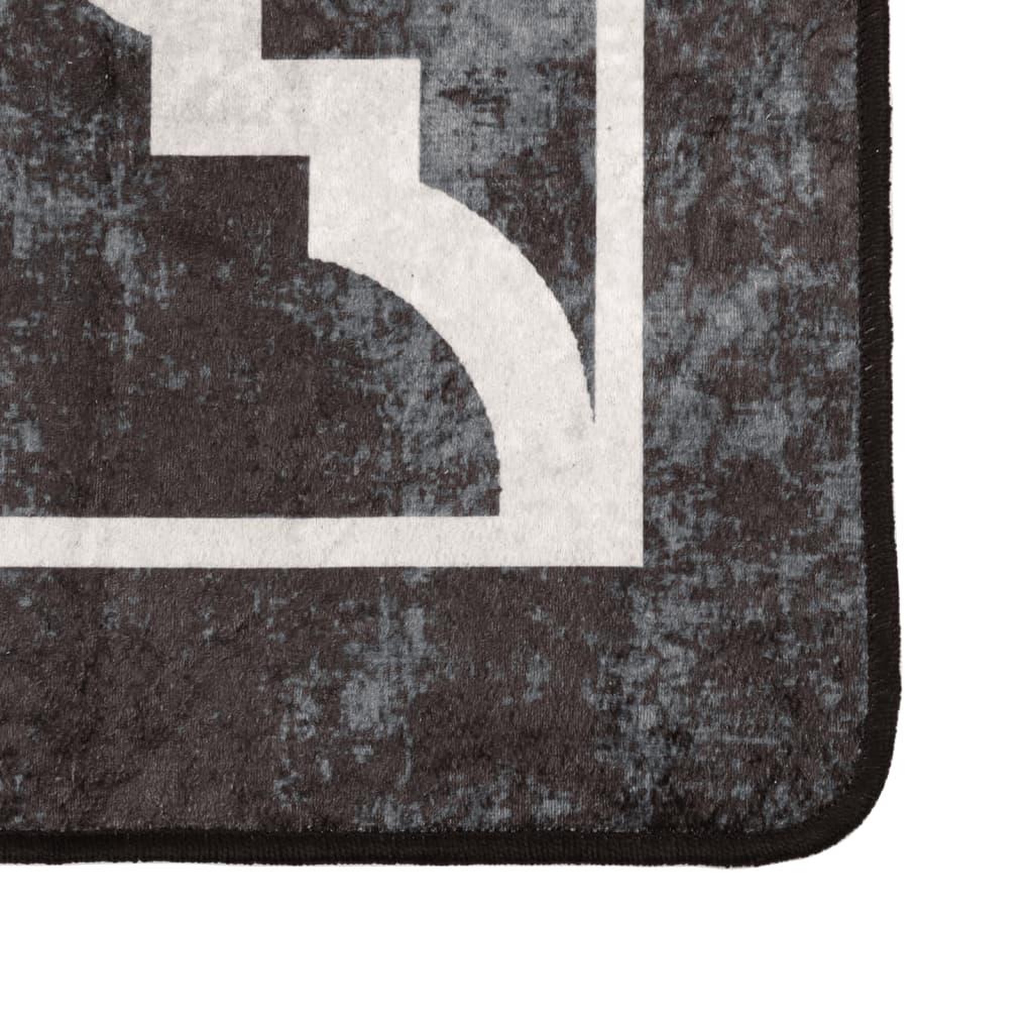 Voir la diapositive 3 : VIDAXL Tapis lavable noir et blanc 120x180 cm antiderapant