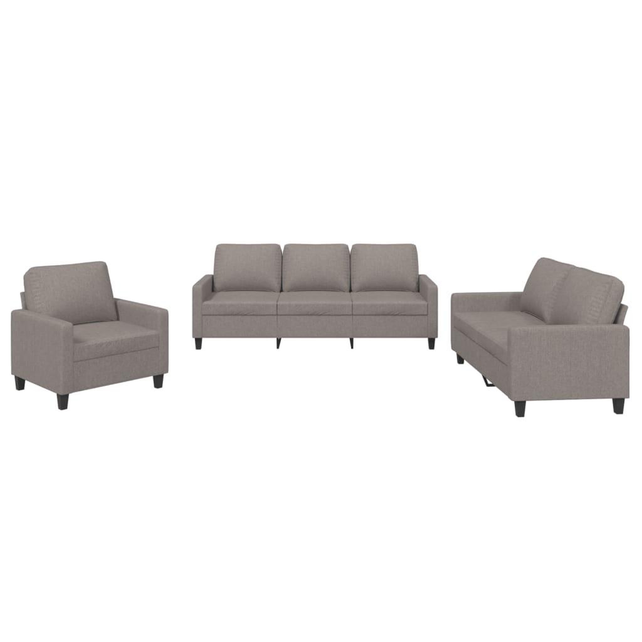 Voir la diapositive 2 : VIDAXL Ensemble de canapes 3 pcs avec coussins Taupe Tissu