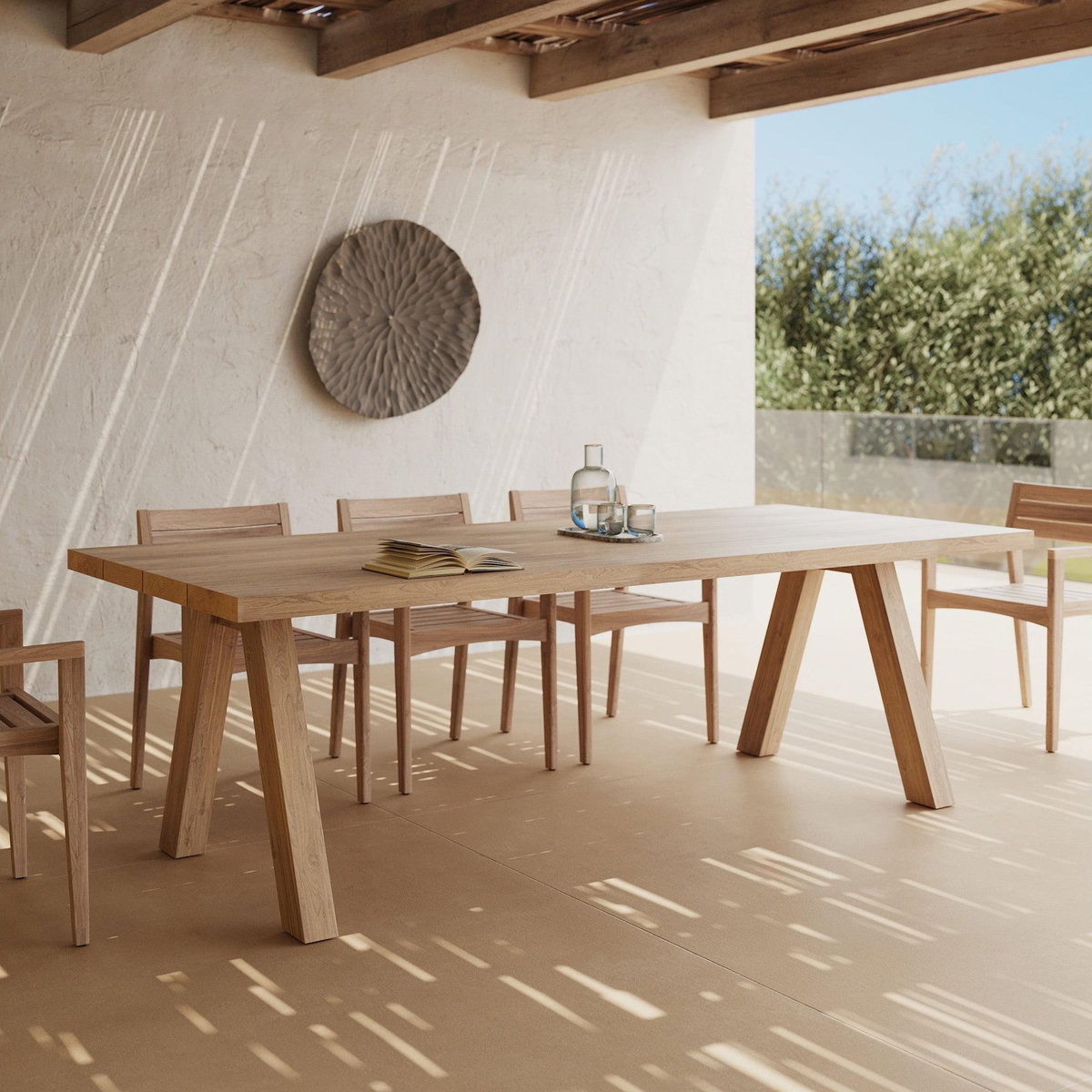 Rendez vous déco Table de jardin en bois de teck recyclé 10 personnes-Molo