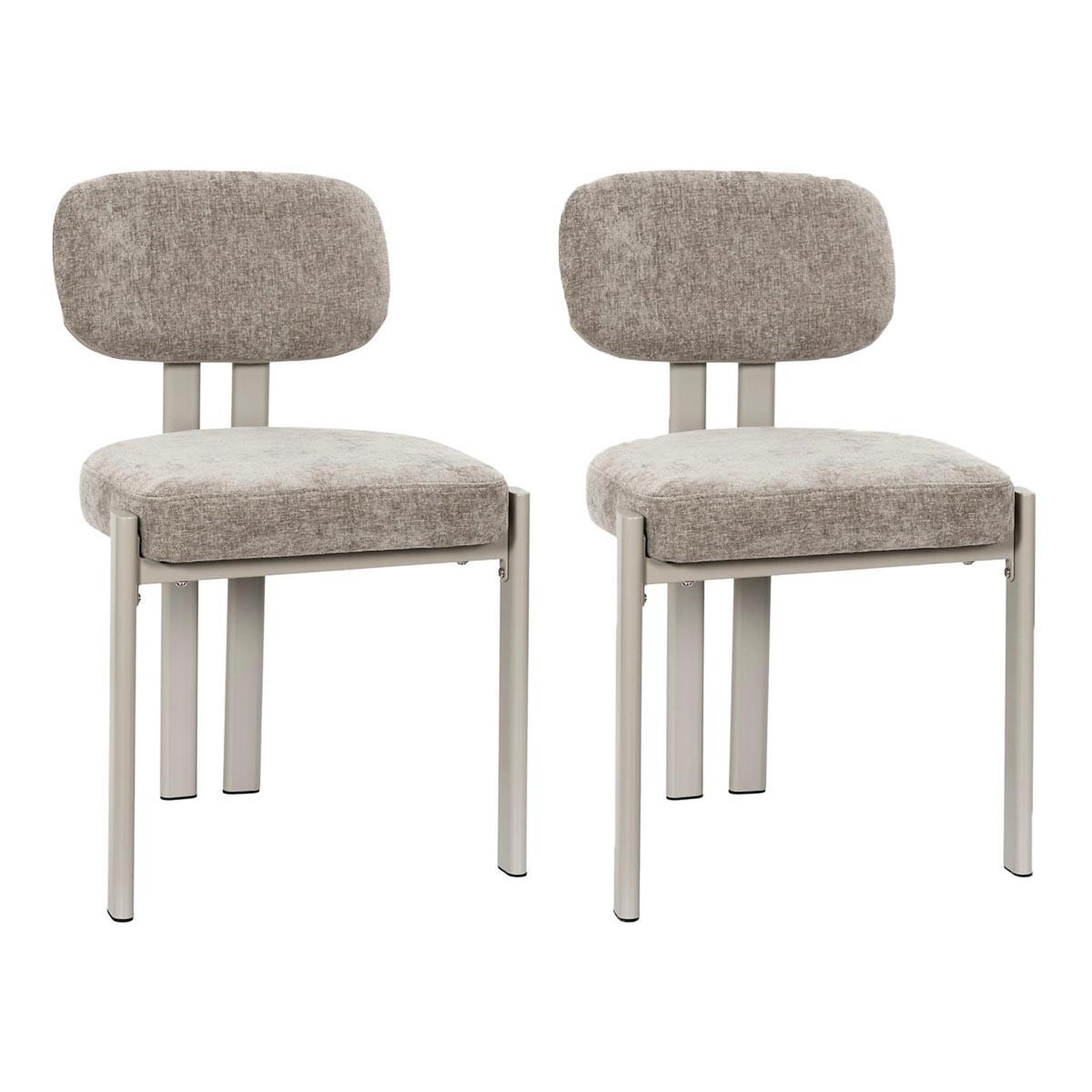 The Home Deco Factory Lot de 2 chaises design  emilia  80cm taupe