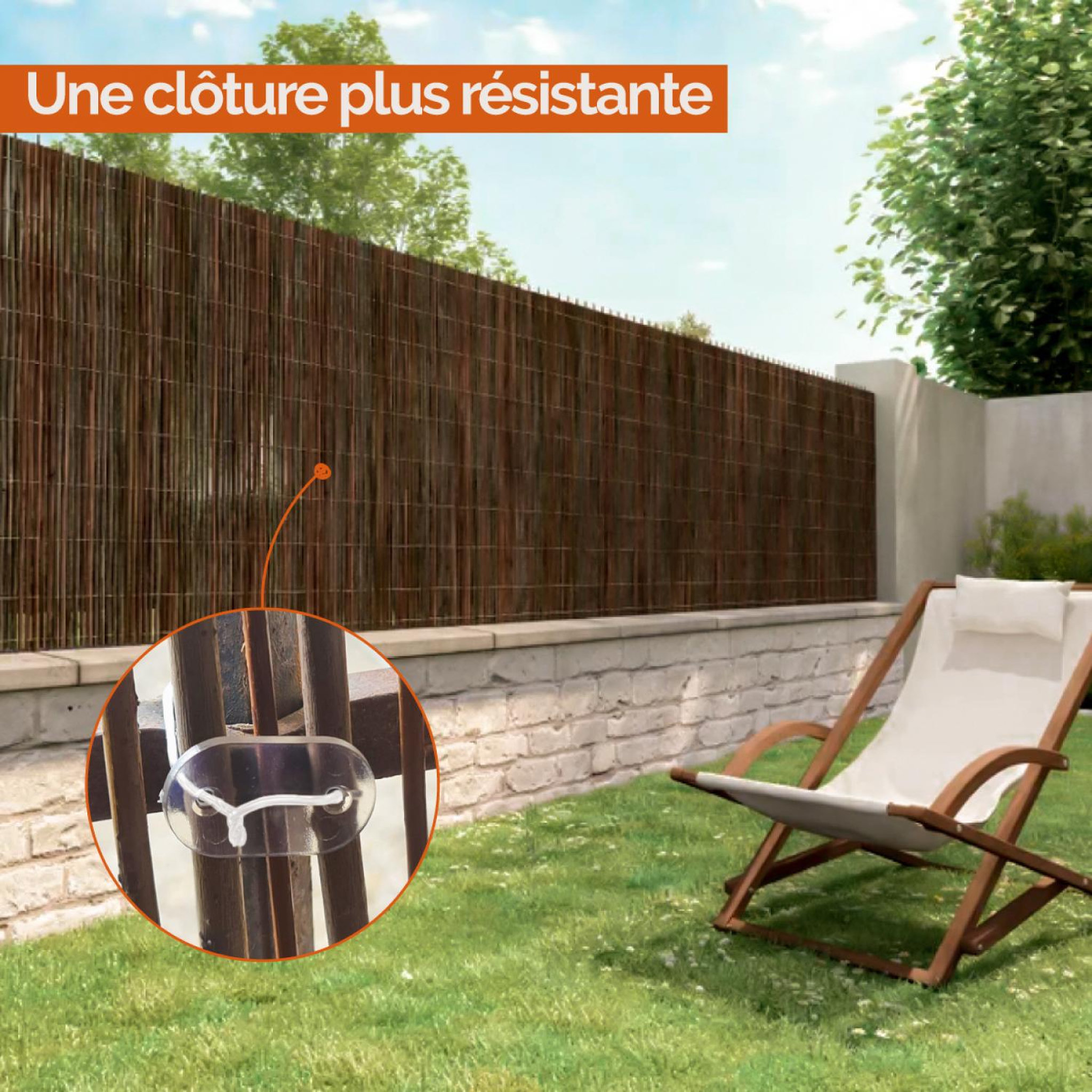 Voir la diapositive 3 : LINXOR Lot de 20 kits de kits de fixation pour brise vue, canisse anti-UV