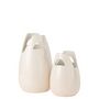 Voir la diapositive 2 : Paris Prix Vase Déco avec Anses  Pure Nature  30cm Blanc