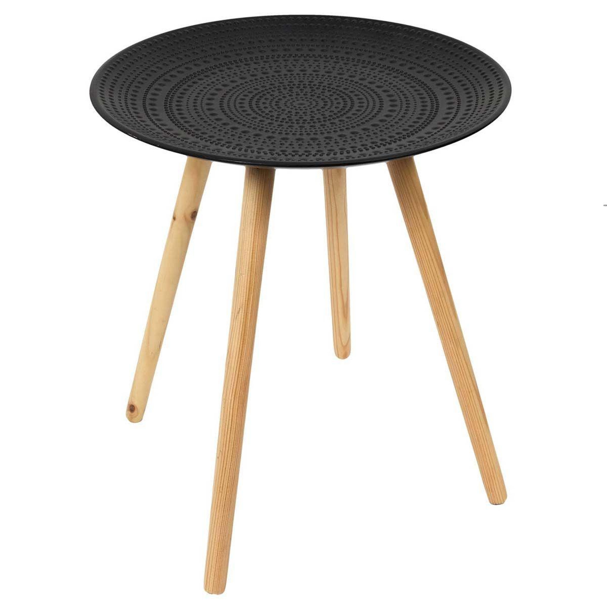 Voir la diapositive 2 : The Home Deco Factory Lot de 2 tables gigognes  relief  49cm noir