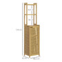 Voir la diapositive 3 : HOMCOM Meuble colonne salle de bain style naturel porte niche 4 étagères bambou