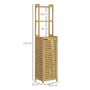 Voir la diapositive 3 : HOMCOM Meuble colonne salle de bain style naturel porte niche 4 étagères bambou