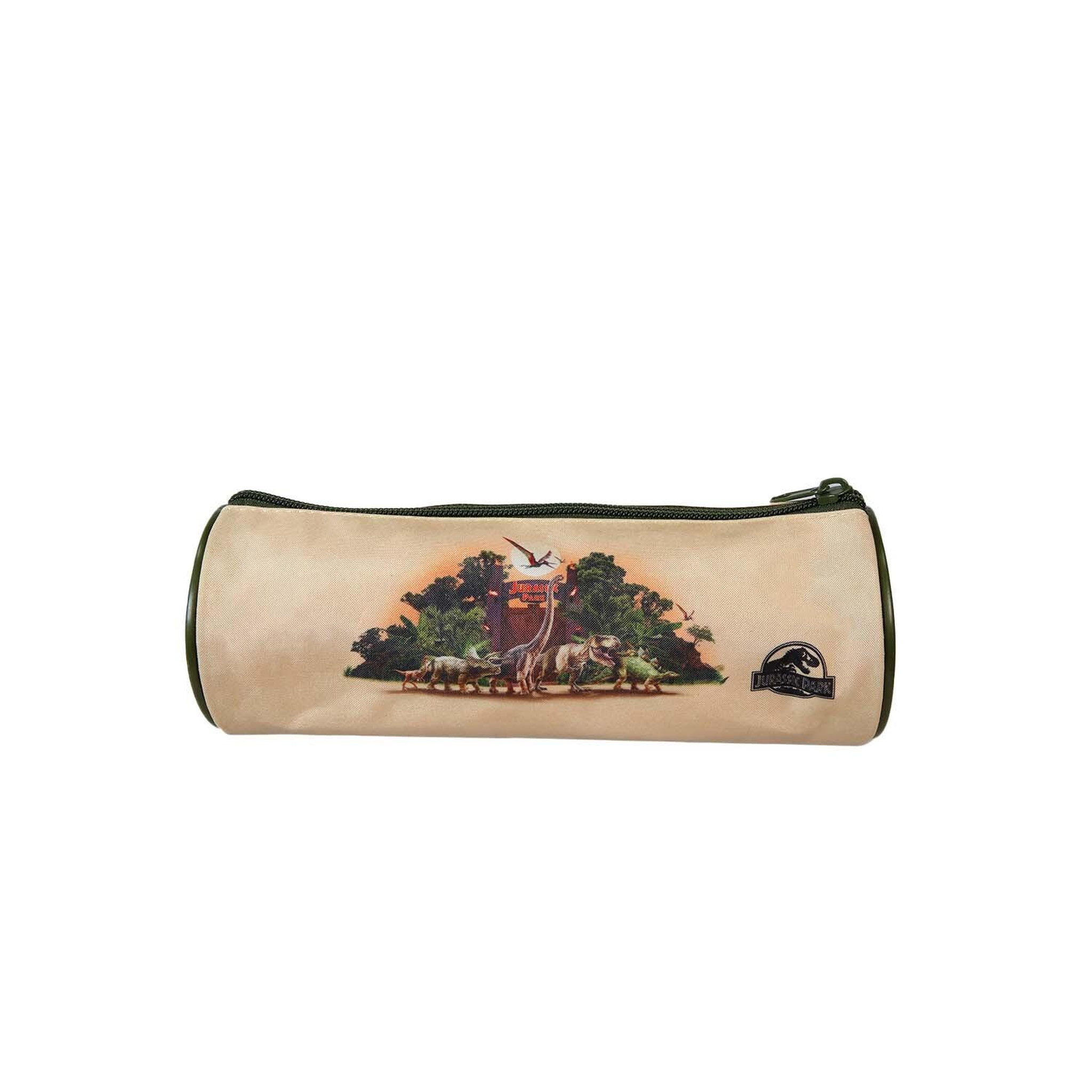 Voir la diapositive 4 : Bagtrotter Jurassic Park - Trousse scolaire ronde - Beige - Garçon - 1 compartiment zippé