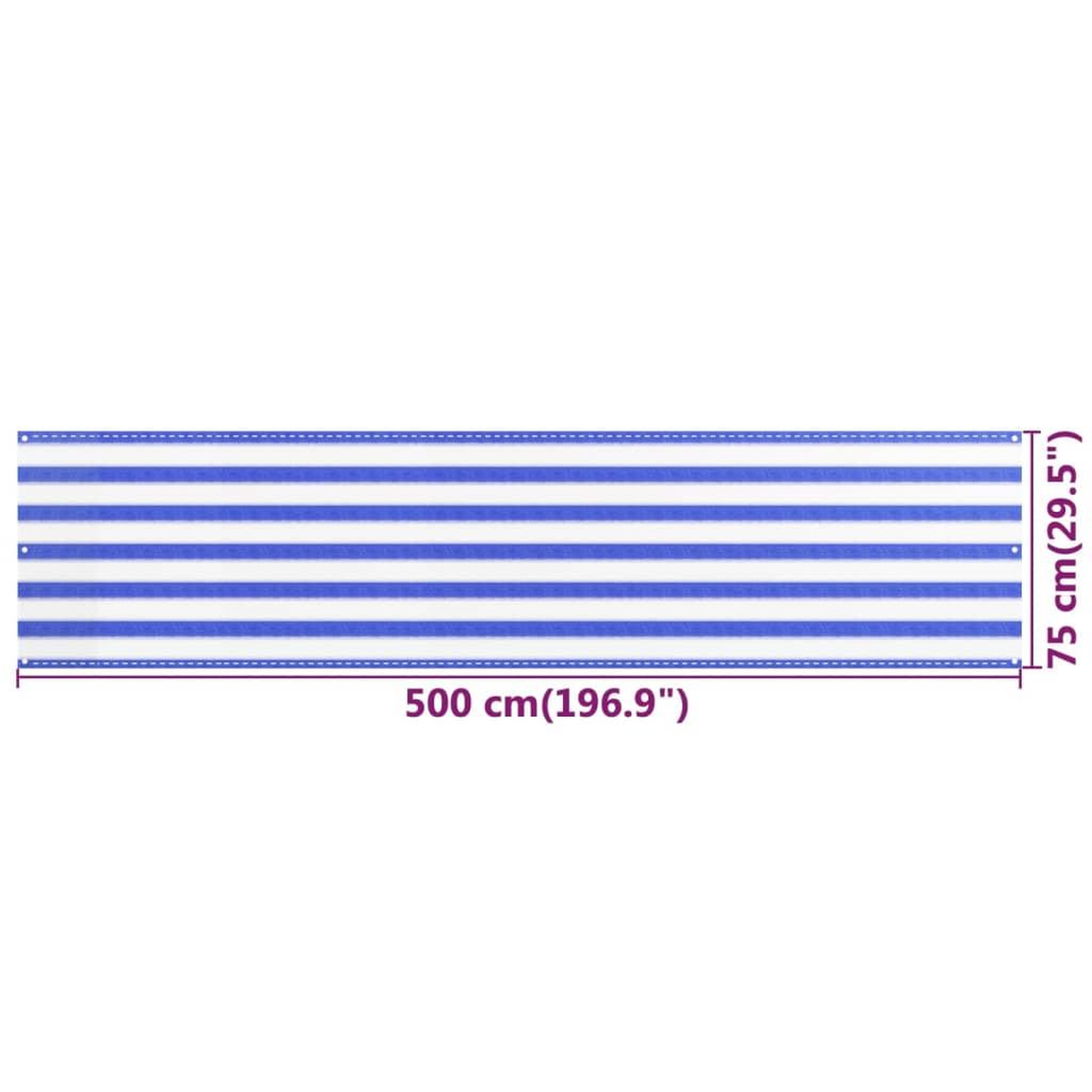 Voir la diapositive 5 : VIDAXL Ecran de balcon Bleu et blanc 75x500 cm PEHD