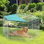 Voir la diapositive 2 : PAWHUT PawHut Parc enclos modulable Acier 6 Panneaux et 1 Porte pour Chiens Ø 120 x 60 cm Gris Métal vert