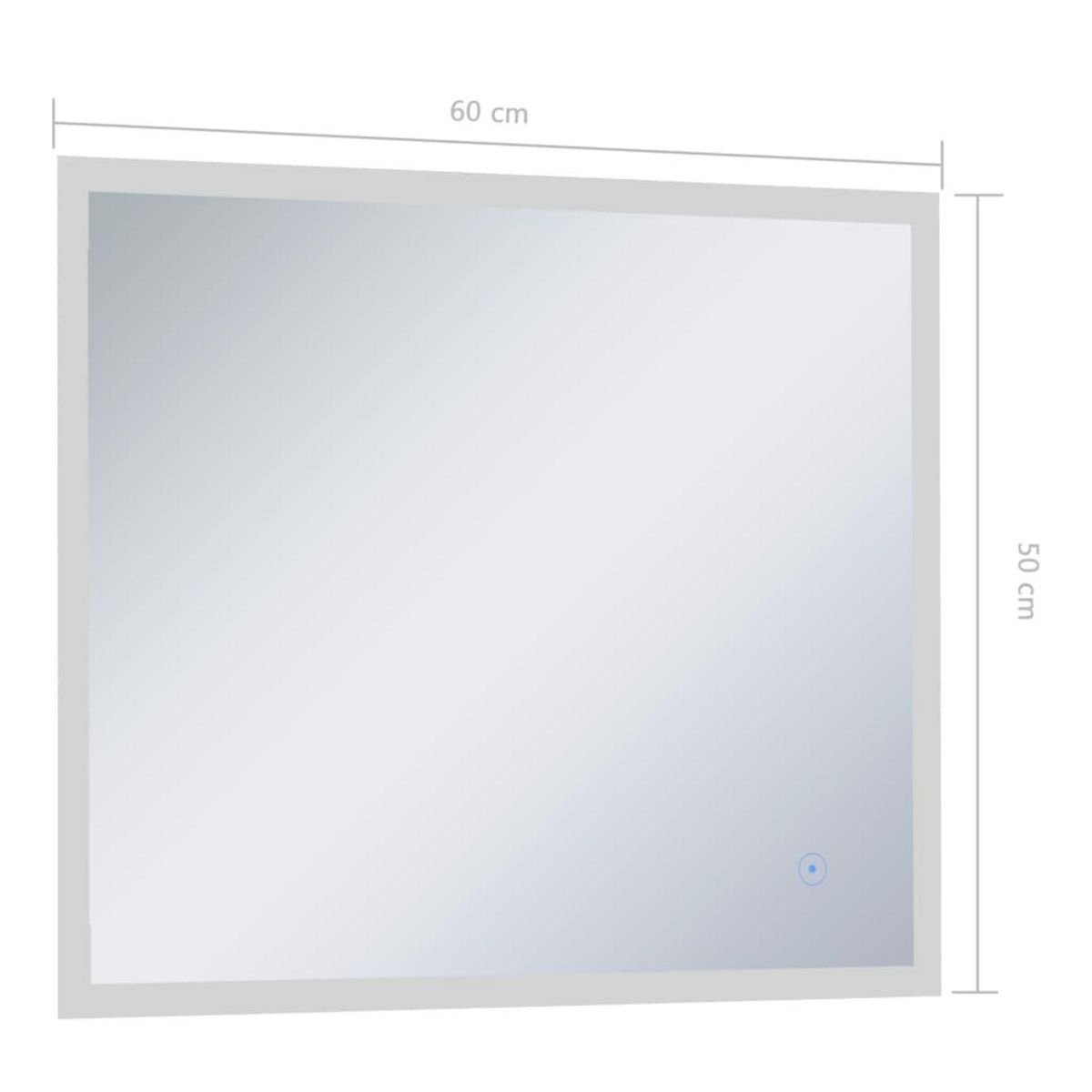 VIDAXL Miroir mural a LED de salle de bain et capteur tactile 60x50 cm