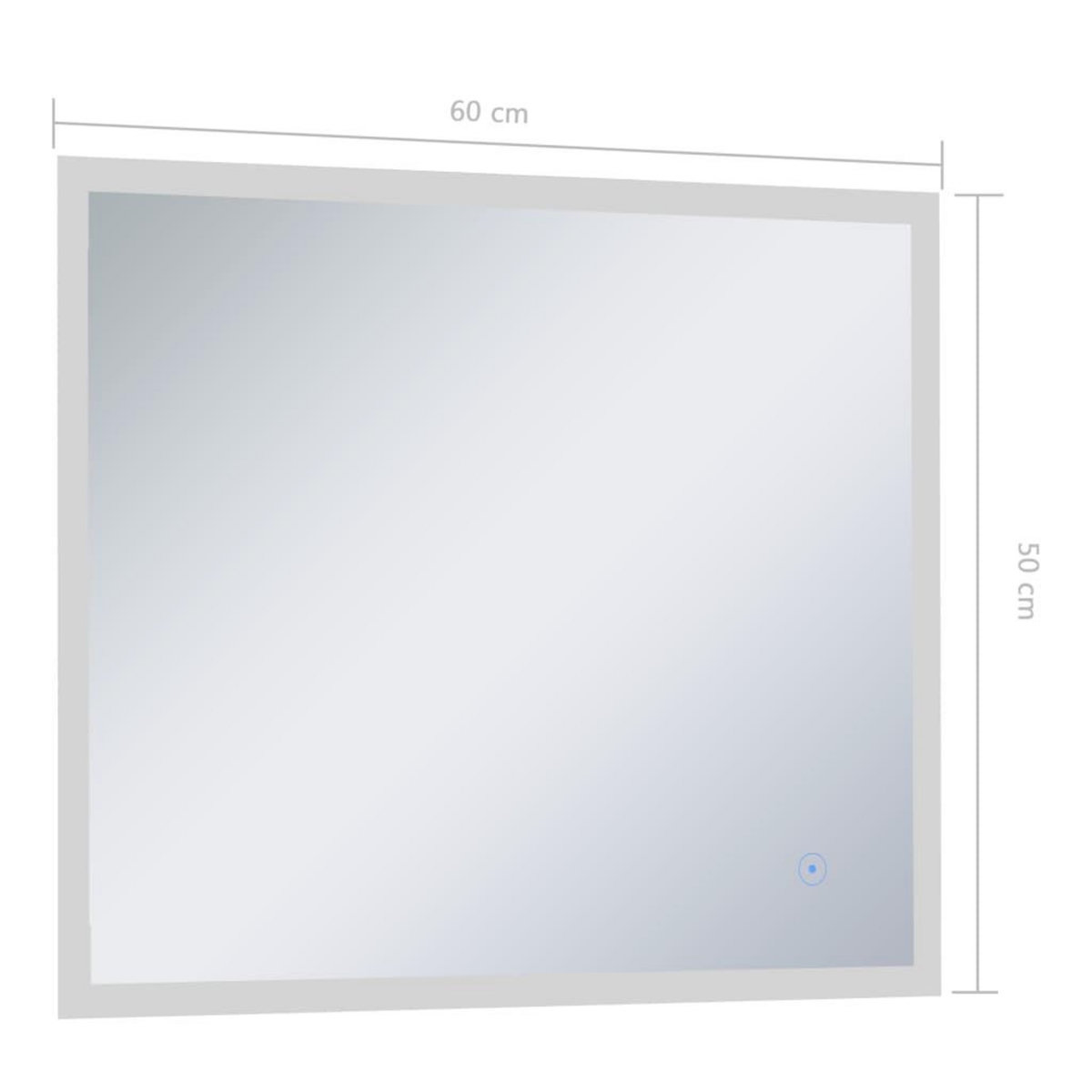 VIDAXL Miroir mural a LED de salle de bain et capteur tactile 60x50 cm