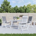 VIDAXL Coussins de chaise a dossier haut lot de 4 gris tissu oxford