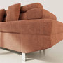 Voir la diapositive 4 : BEST MOBILIER Margaux - canapé d'angle gauche 5 places convertible avec coffre et têtières réglables en velours texturé