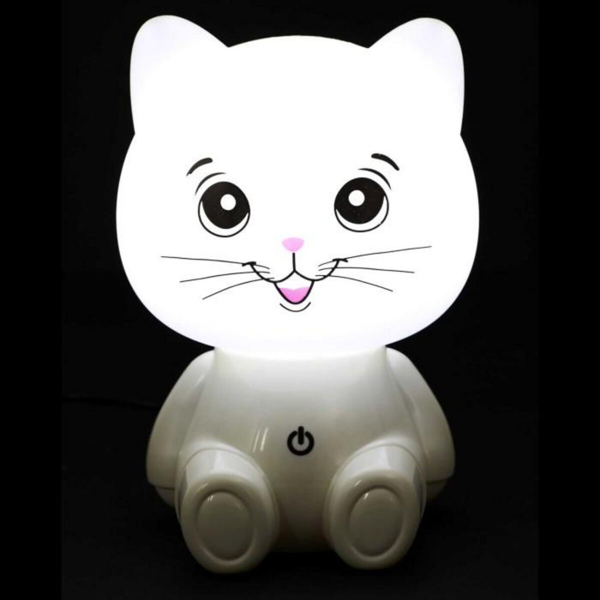 Paris Prix Veilleuse Enfant à LED  Chat  17cm Blanc