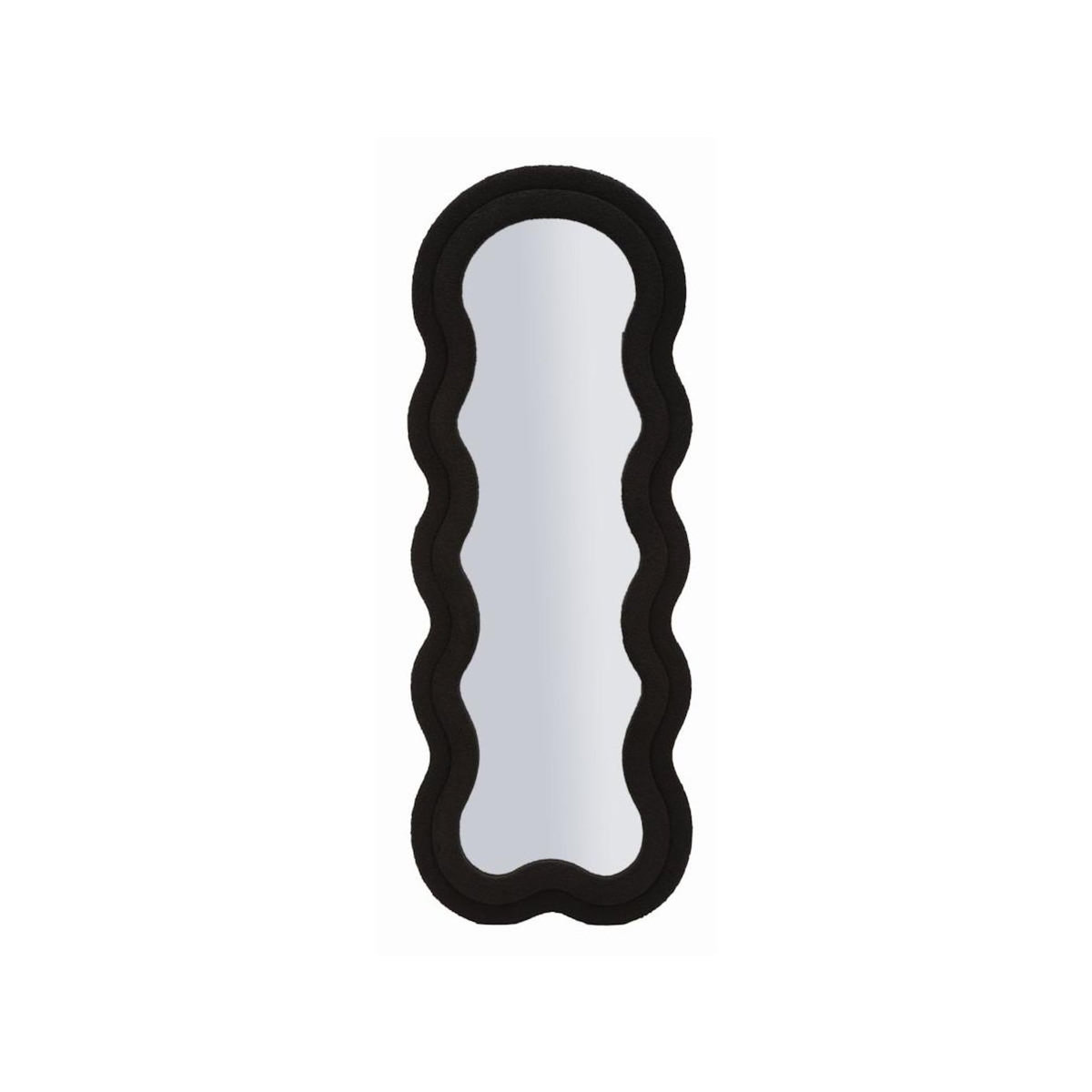 Paris Prix Miroir Mural en Tissu Bouclé  Teddy  160cm Noir