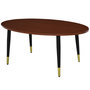 Voir la diapositive 1 : HOMCOM Table basse table d'appoint ovale multifonctionnelle dim. 100 x 60 x 42 cm aspect teck foncé