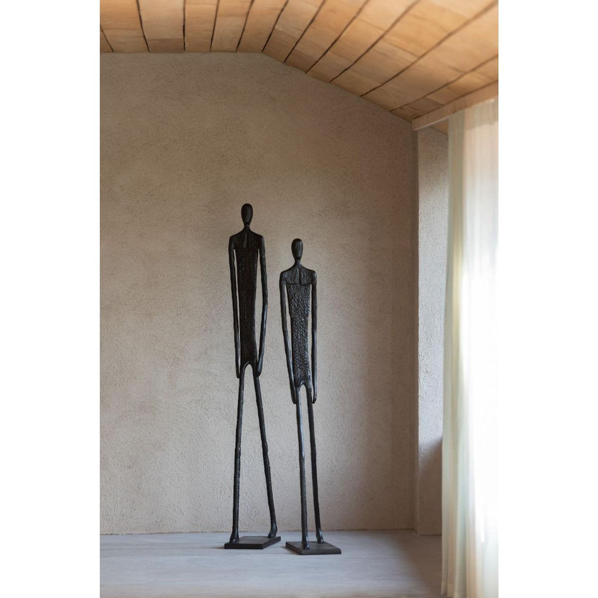 Paris Prix Lot de 2 Statues en Métal  Marche  150cm Noir