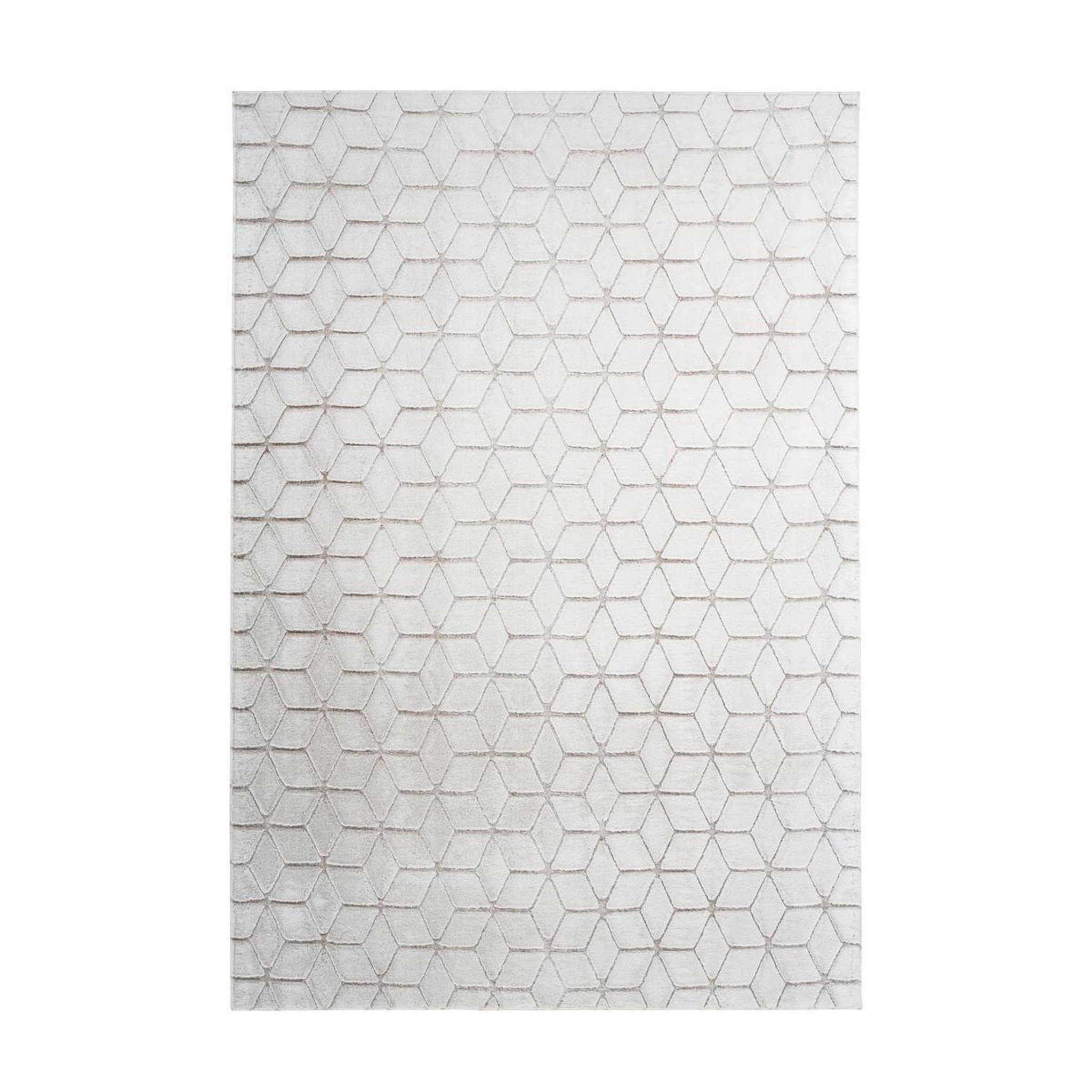 Voir la diapositive 1 : Paris Prix Tapis shaggy effet 3d  vivica  blanc & taupe