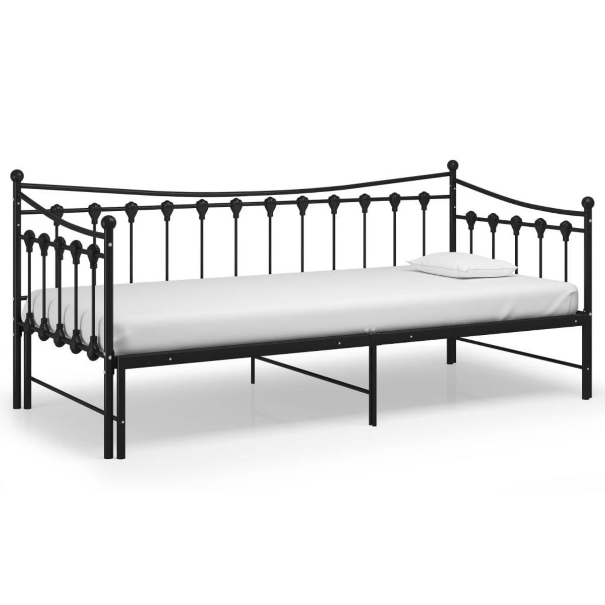 VIDAXL Cadre de canape-lit extensible sans matelas Noir Metal 90x200cm