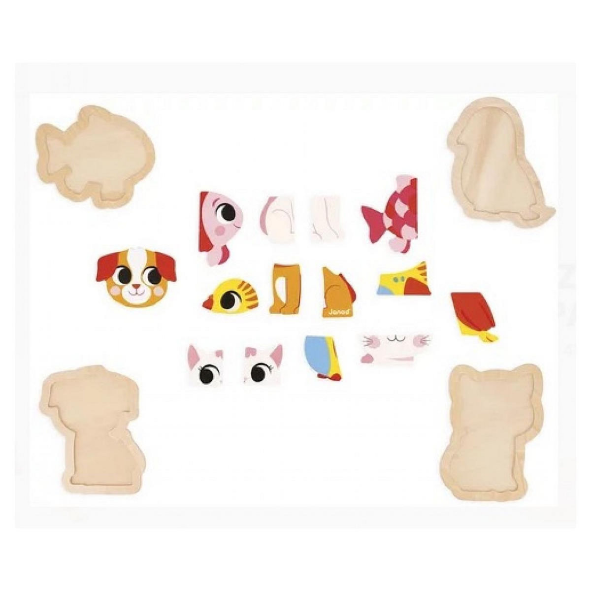 Juratoys-Janod Animaux de compagnie 4 Puzzles evolutifs
