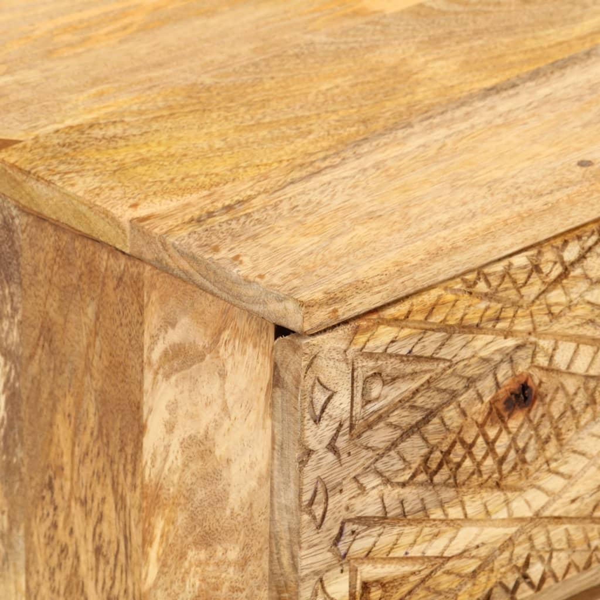 Voir la diapositive 5 : VIDAXL Meuble tv bois de manguier solide 110x30x40 cm