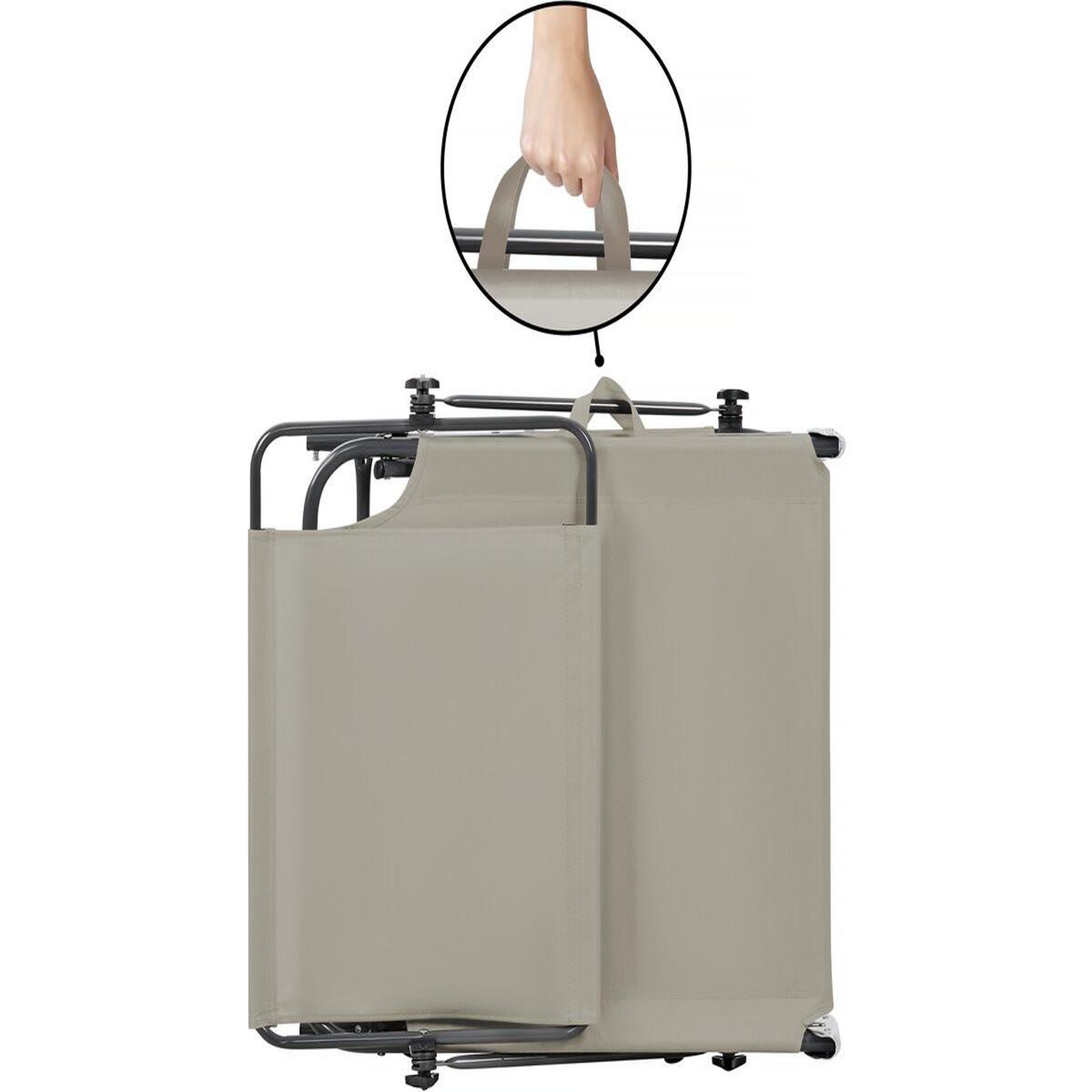 Voir la diapositive 3 : Habitat et Jardin Lot de 2 bains de soleil pliable  lazy  - avec pare soleil - taupe