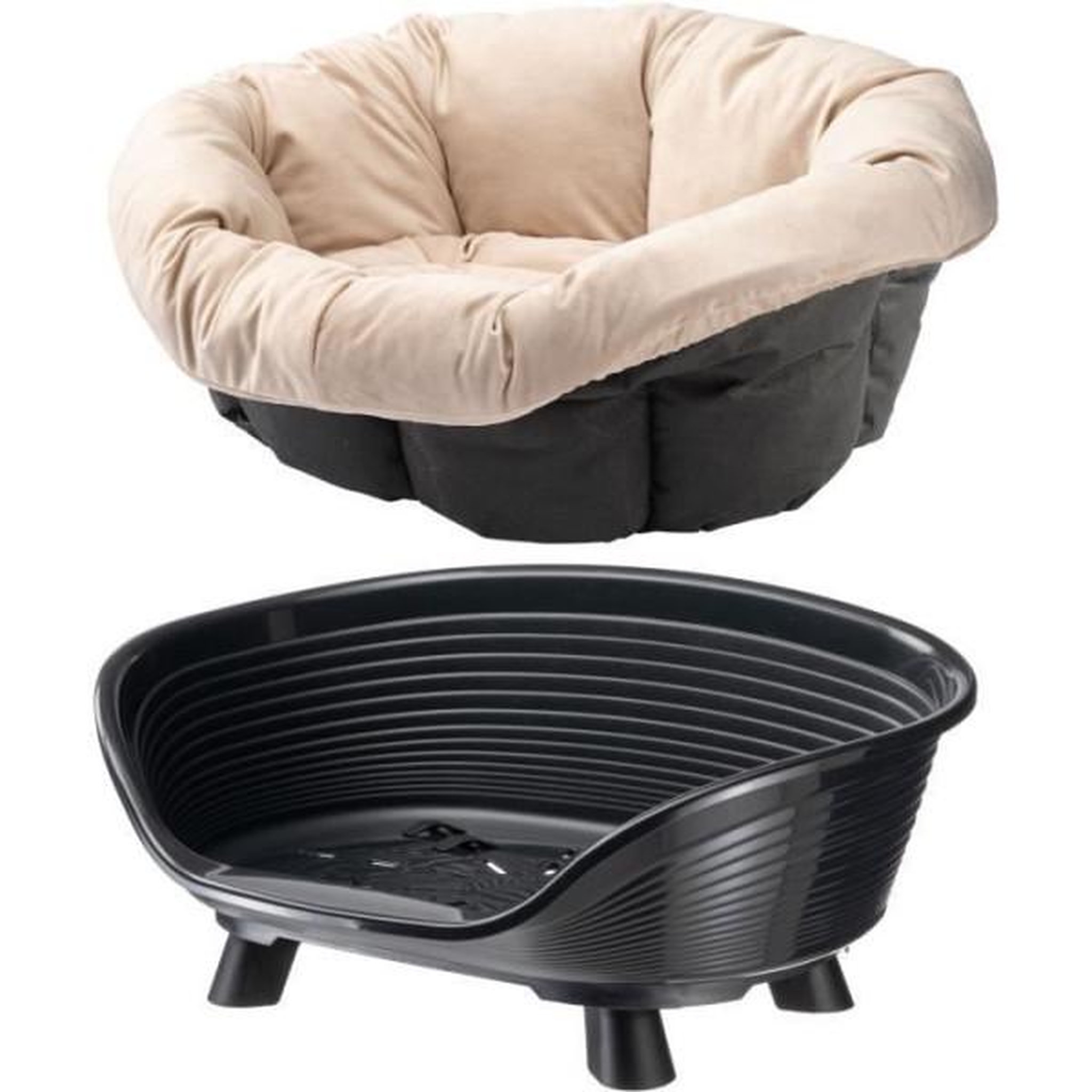Voir la diapositive 2 : Ferplast Corbeille - FERPLAST - SOFA THRONE 4 - Avec coussin - Noir