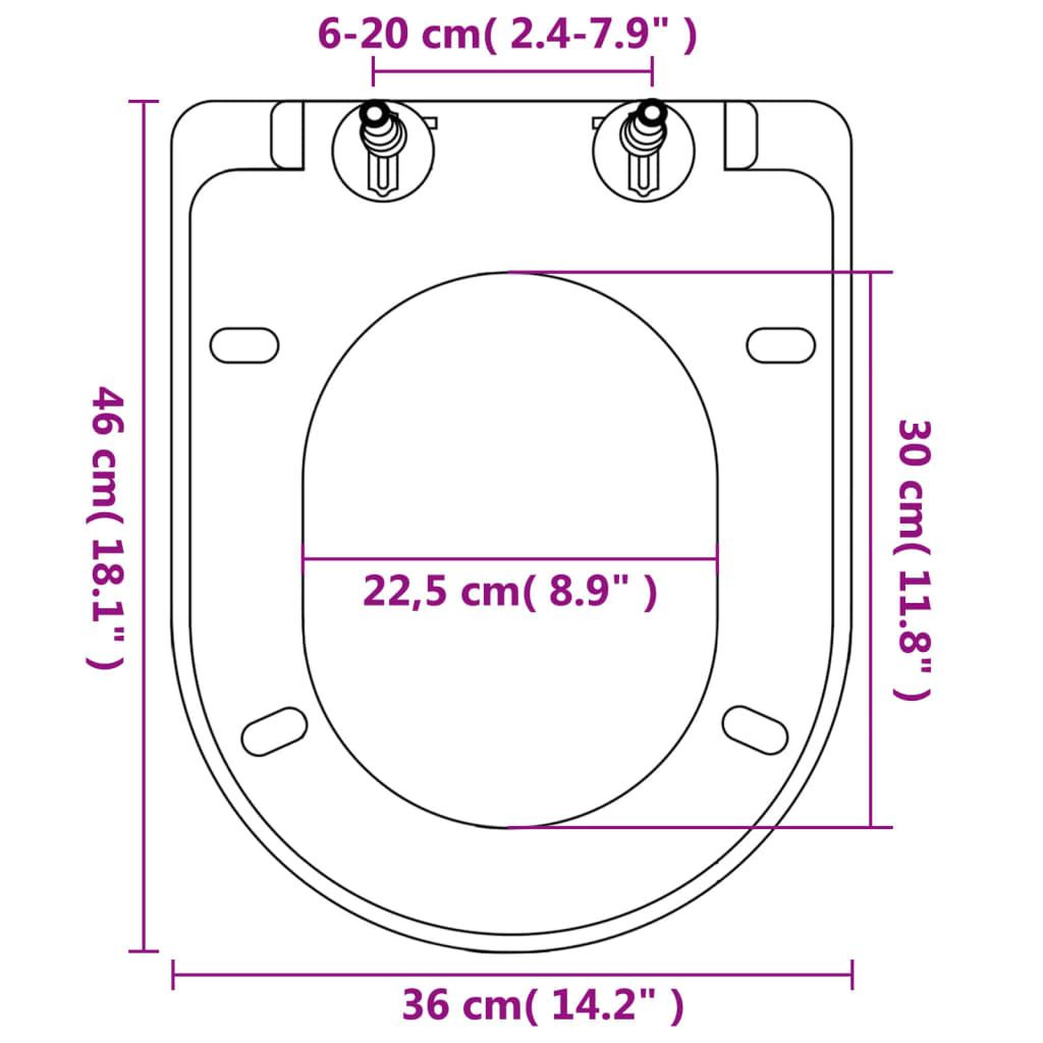 Voir la diapositive 6 : VIDAXL Abattant wc avec frein de chute 2 pcs plastique blanc