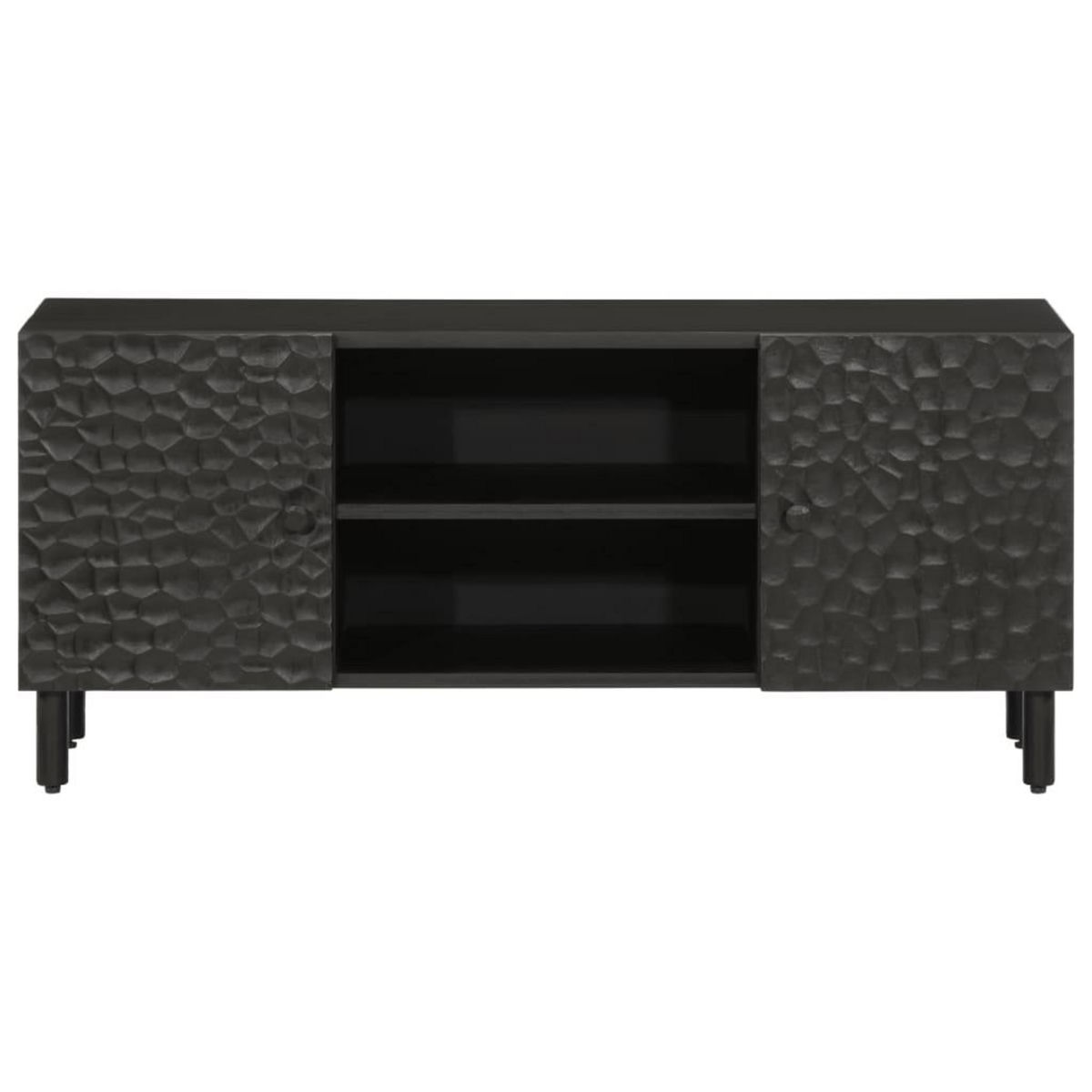 VIDAXL Meuble TV noir 105x33x46 cm bois massif de manguier