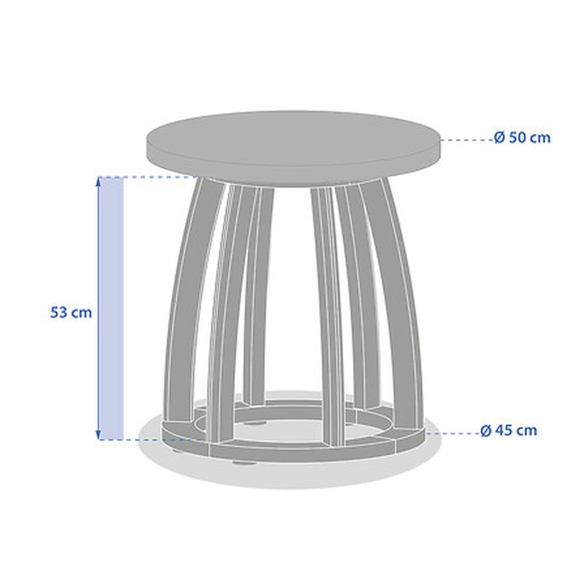 Voir la diapositive 3 : HESPERIDE Table de jardin d'appoint ronde en bois et béton lemindo - marron