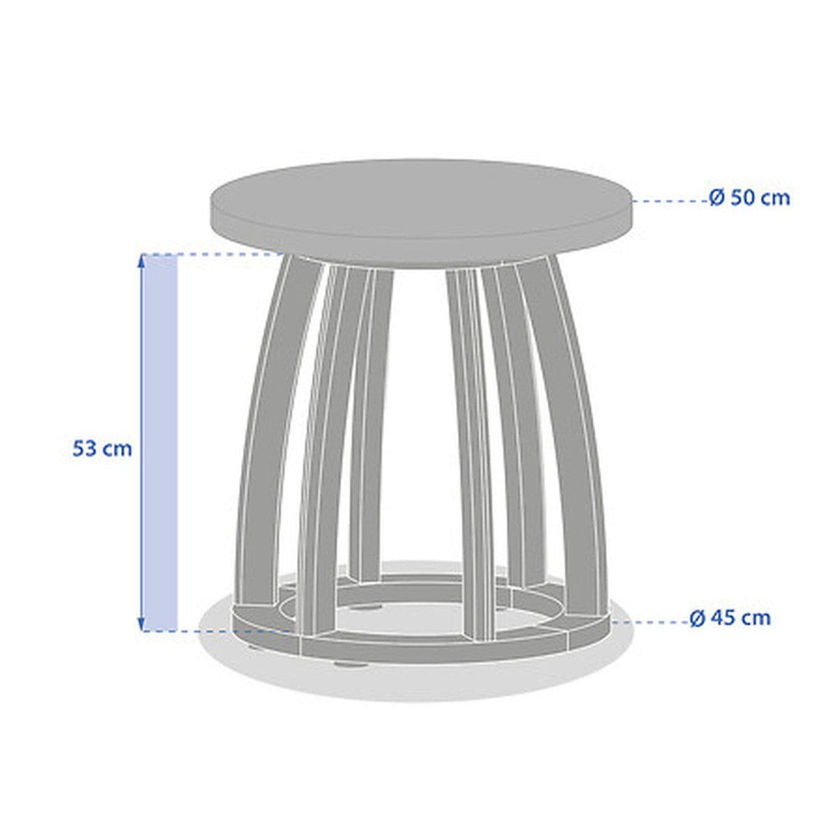 HESPERIDE Table de jardin d'appoint ronde en bois et béton LEMINDO - Marron