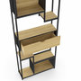 Voir la diapositive 6 : ID MARKET Etagère bibliothèque 6 niveaux asymétrique DETROIT avec tiroir design industriel 161 cm