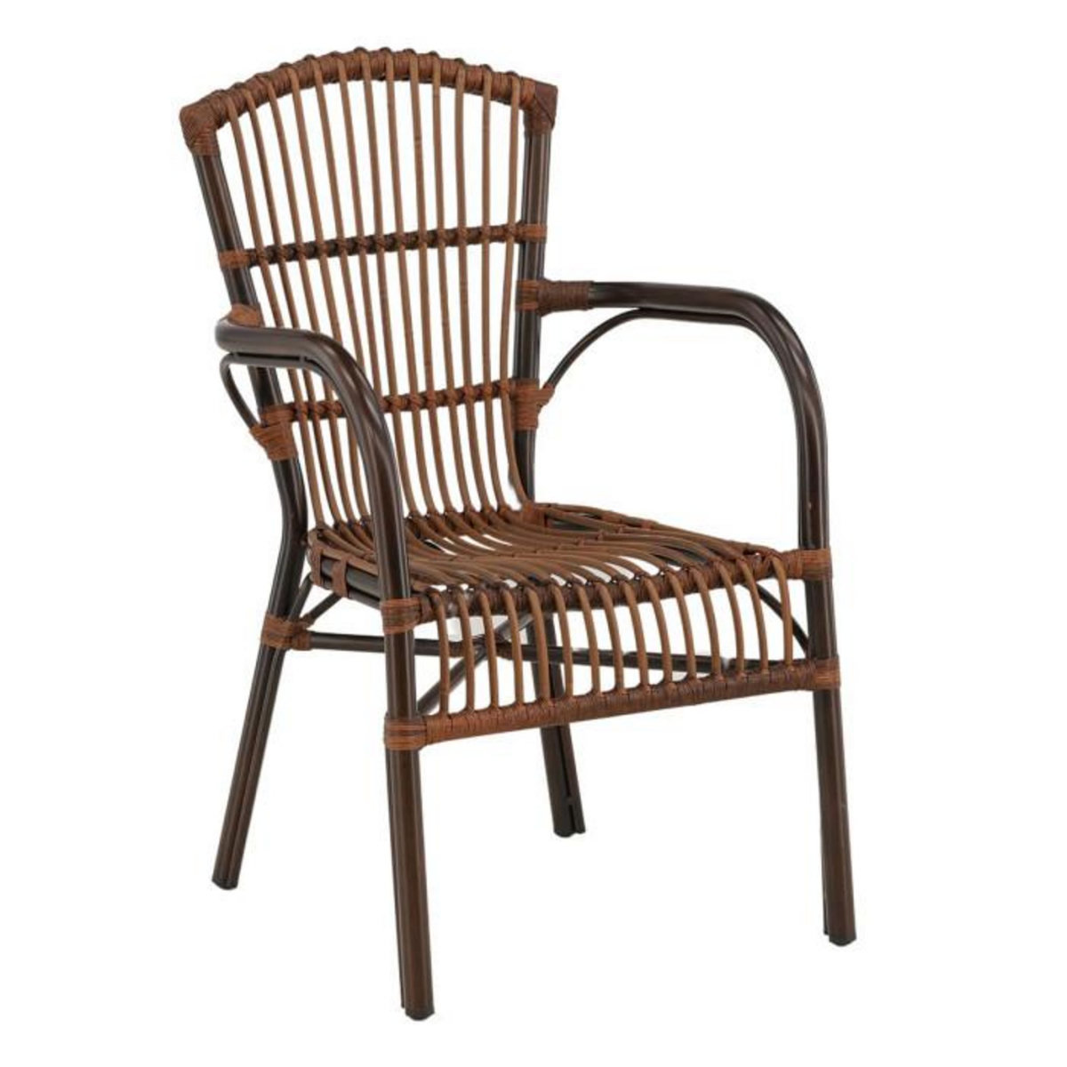 Paris Prix Chaise de Jardin en Rotin  Galera  90cm Marron