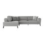 Voir la diapositive 1 : LOUNGITUDE Canapé d'angle gauche convertible IMPERIAL 5 places - Tissu gris clair - 2 coffres de rangement - L304 x P212 x H86 cm